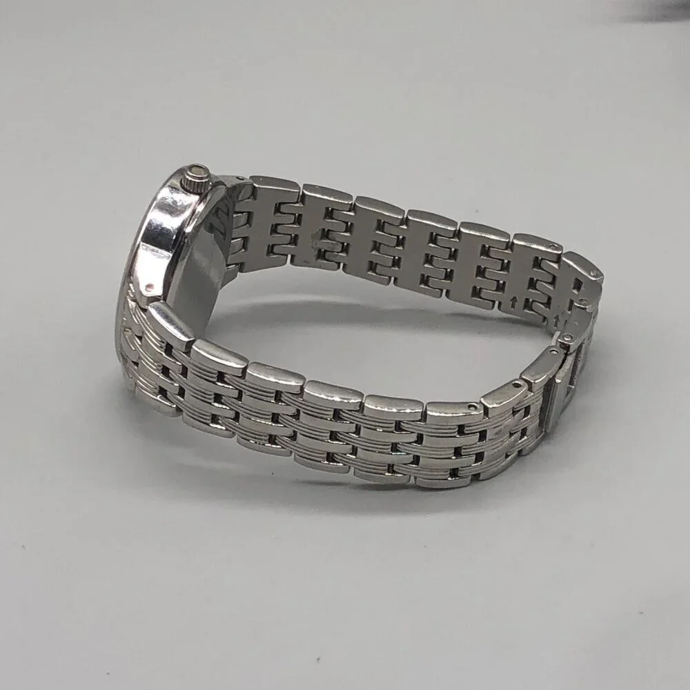 3/$30 Steel by Design Watch Women Black Dial Silver Tone Bracelet 6.25